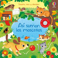 Portada del libro Así suenan las mascotas, libro sonoro infantil con 10 sonidos y páginas troqueladas