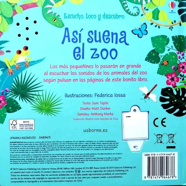 Libro sonoro infantil Así suena el zoo, sonidos de animales, imagen 4