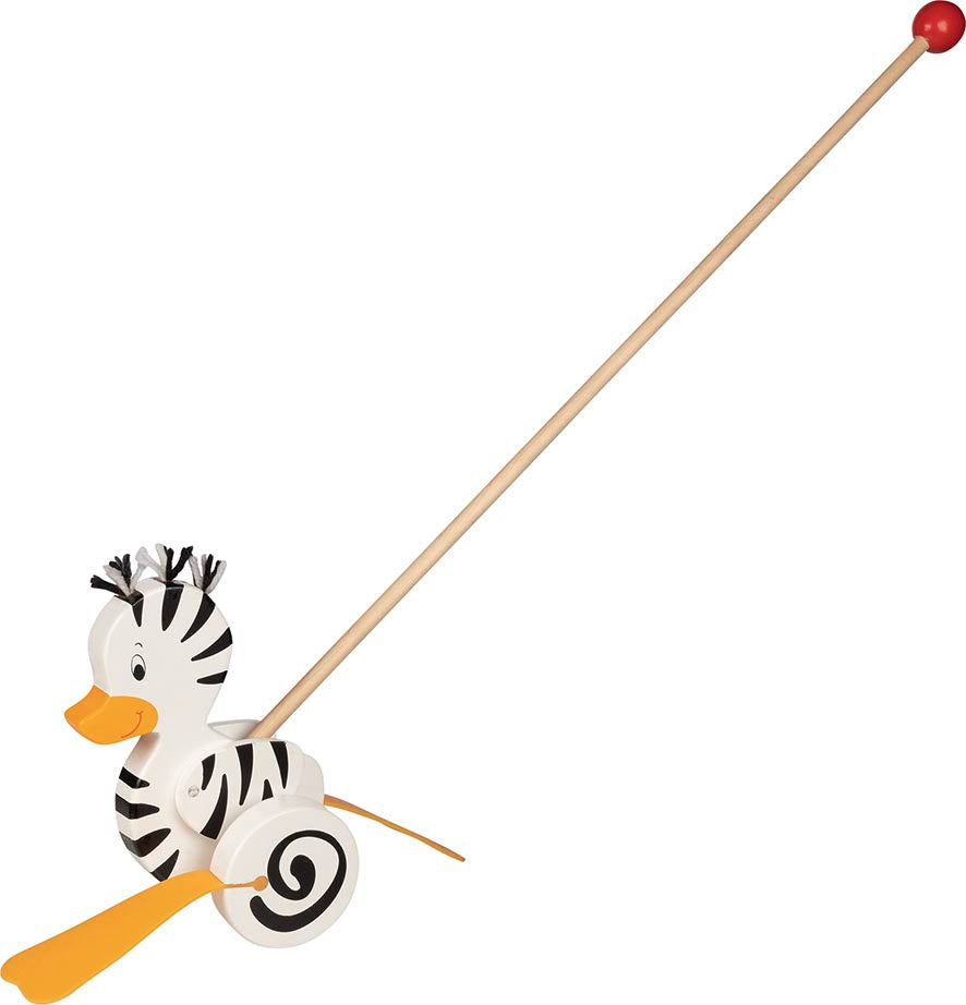 PATO ZEBRA DE EMPUJE DE MADERA