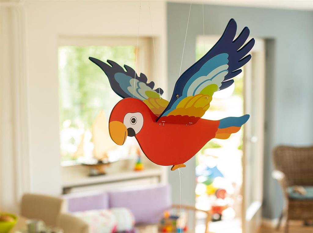 MOVIL PAPAGAYO DE MADERA