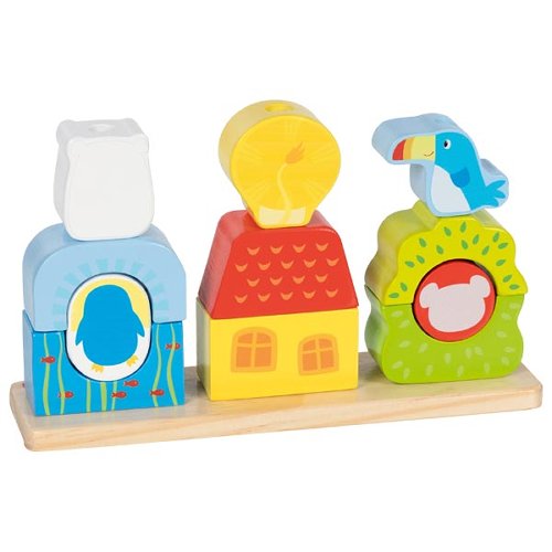 Juego apilable Zoo, encajar y apilar animales, motricidad fina, imagen 1