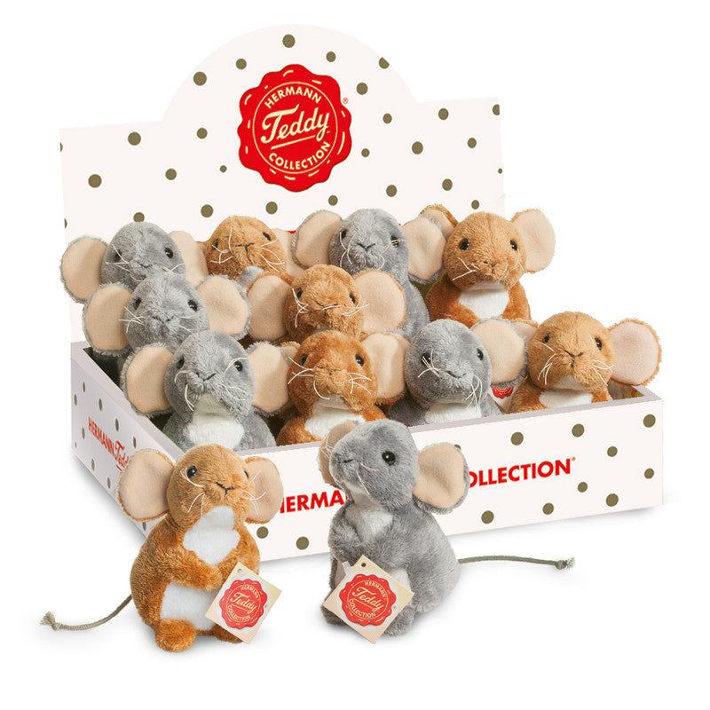 Peluche ratoncito Hermann Teddy, vista frontal del producto, peluche para recién nacidos