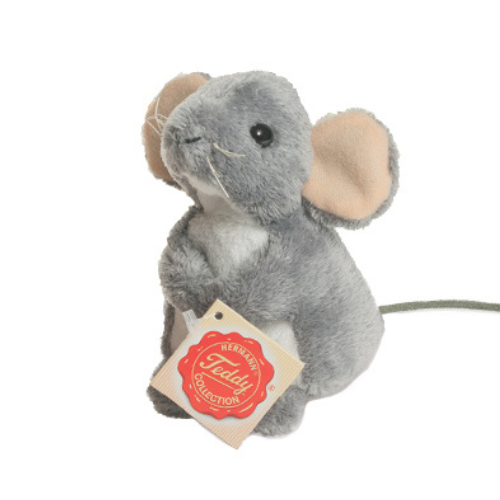 Peluche ratoncito Hermann Teddy para bebé, imagen en contexto, peluche suave y seguro