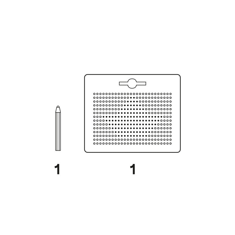 Imapad grande negro, composición del set con pizarra y lápiz magnético, contenido del producto