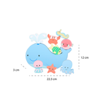 Empaque del juego de madera Ballena y animales marinos para apilar, caja reciclable