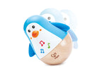Pingüino musical Hape balanceándose, tentetieso con sonido de tintineo, juguete sensorial