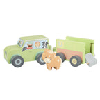 Vehículo de madera 4x4 con remolque para caballo, juguete infantil Orange Tree Toys, vista principal