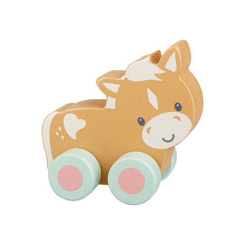 Caballo con ruedas de madera para empujar, Orange Tree Toys, juguete para motricidad y juego imaginativo