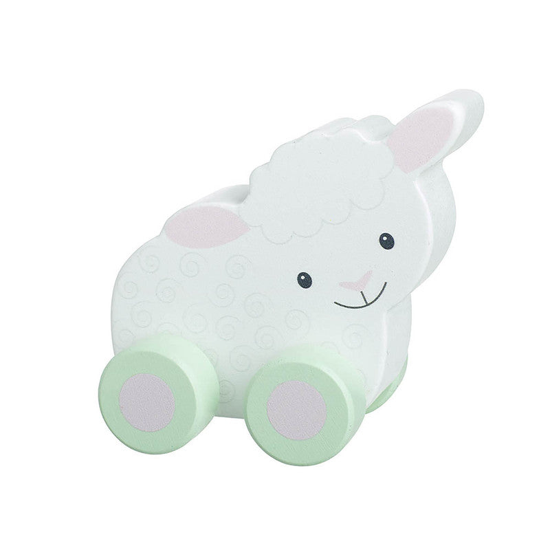 Oveja con ruedas de madera para empujar, Orange Tree Toys, juguete para motricidad y primeros paseos
