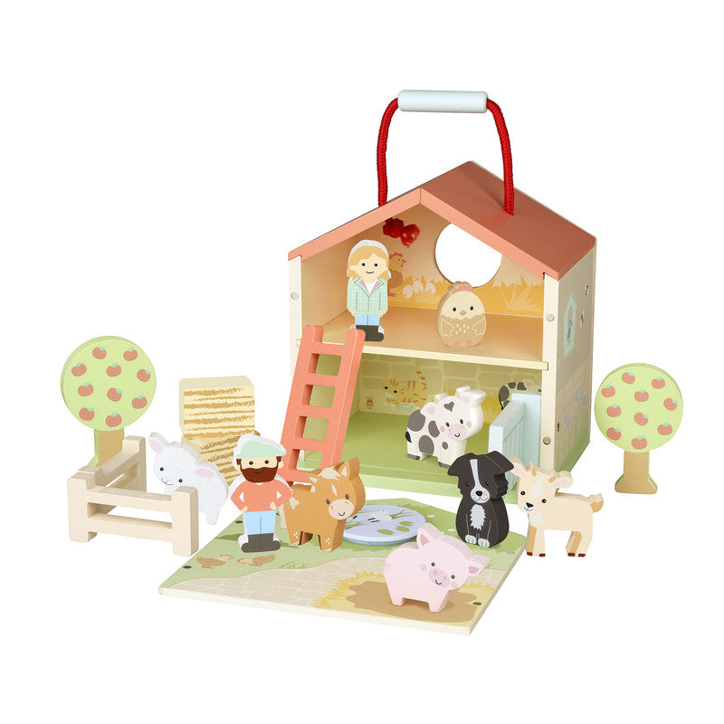 Play set Granja Orange Tree, juguete de madera con animales de granja, imagen 1