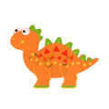 Mini puzzle stegosaurus armado, figura completa del dinosaurio, rompecabezas de madera
