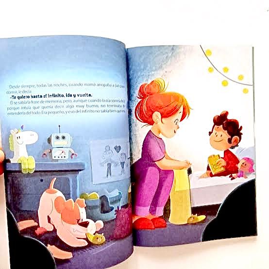 Portada del libro Infinito ida y vuelta, cuento ilustrado infantil sobre amor incondicional