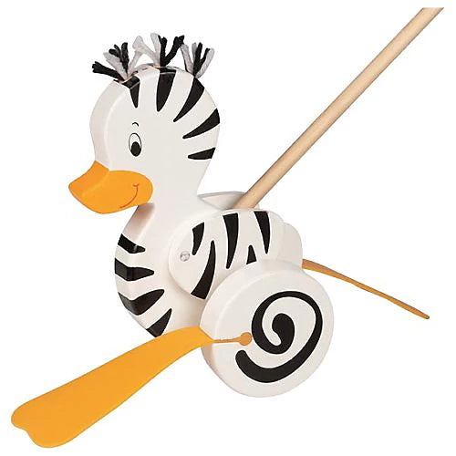 PATO ZEBRA DE EMPUJE DE MADERA