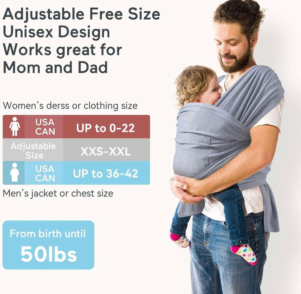 PORTA BEBE FULAR GRIS MOMCOZY