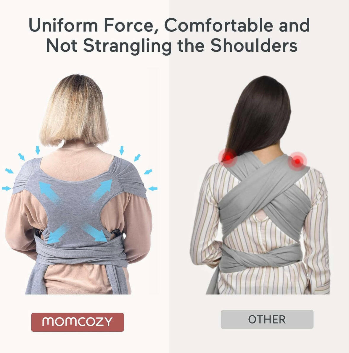 PORTA BEBE FULAR GRIS MOMCOZY