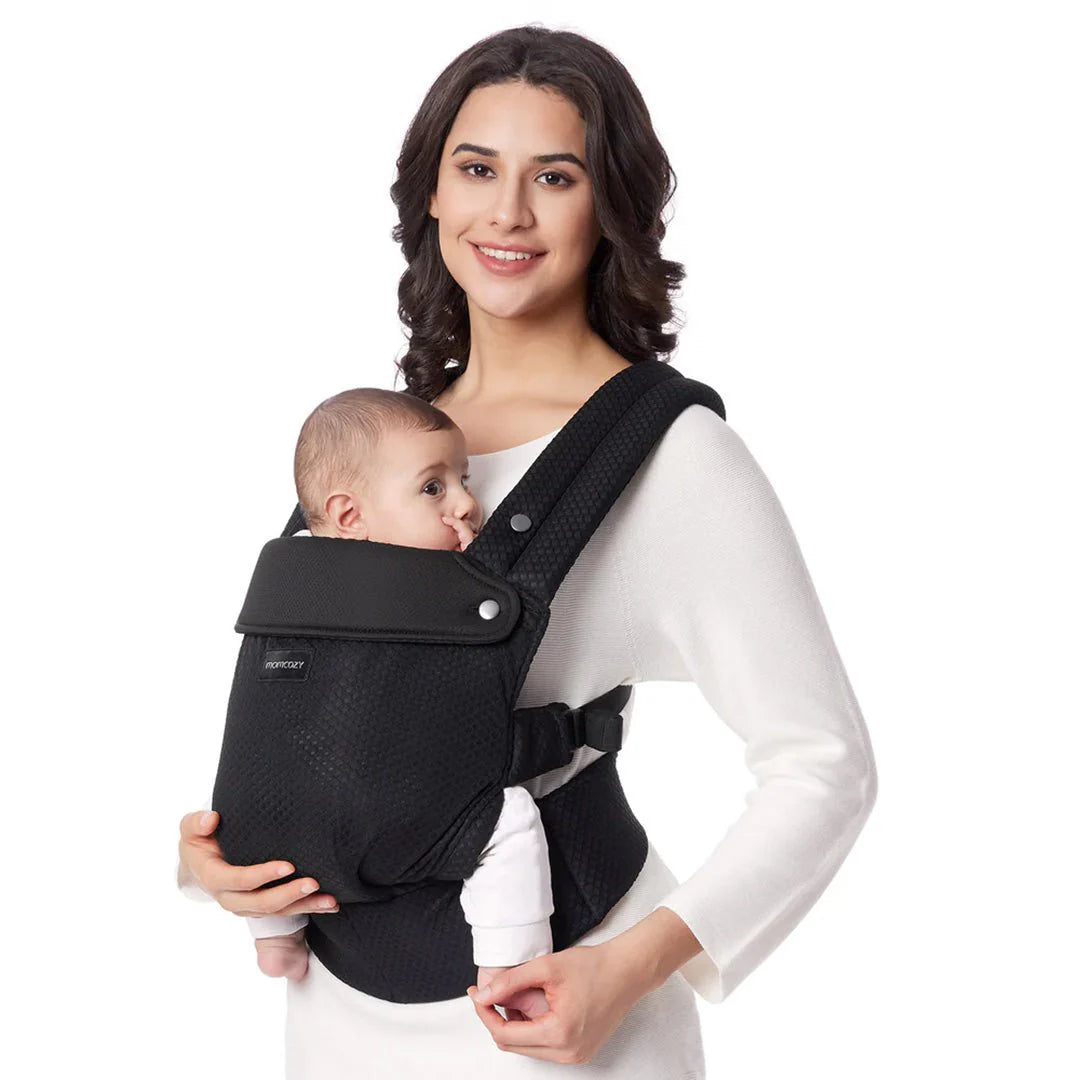 PORTA BEBE MALLA NEGRA  MOMCOZY