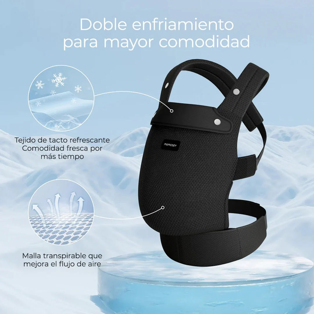 PORTA BEBE MALLA NEGRA  MOMCOZY